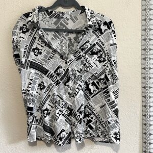 Xhiliration Women’s Button Up Shirt Size XL